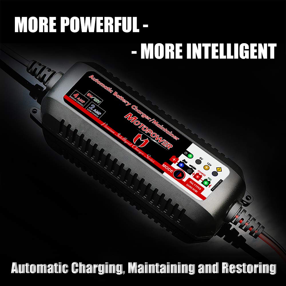 MOTOPOWER MP00205A 12V 800mA Fully Automatic Battery Charger/Maintainer