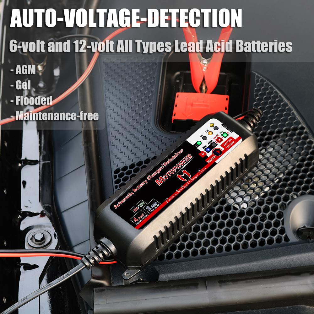 MOTOPOWER MP00205A 12V 800mA Fully Automatic Battery Charger/Maintainer