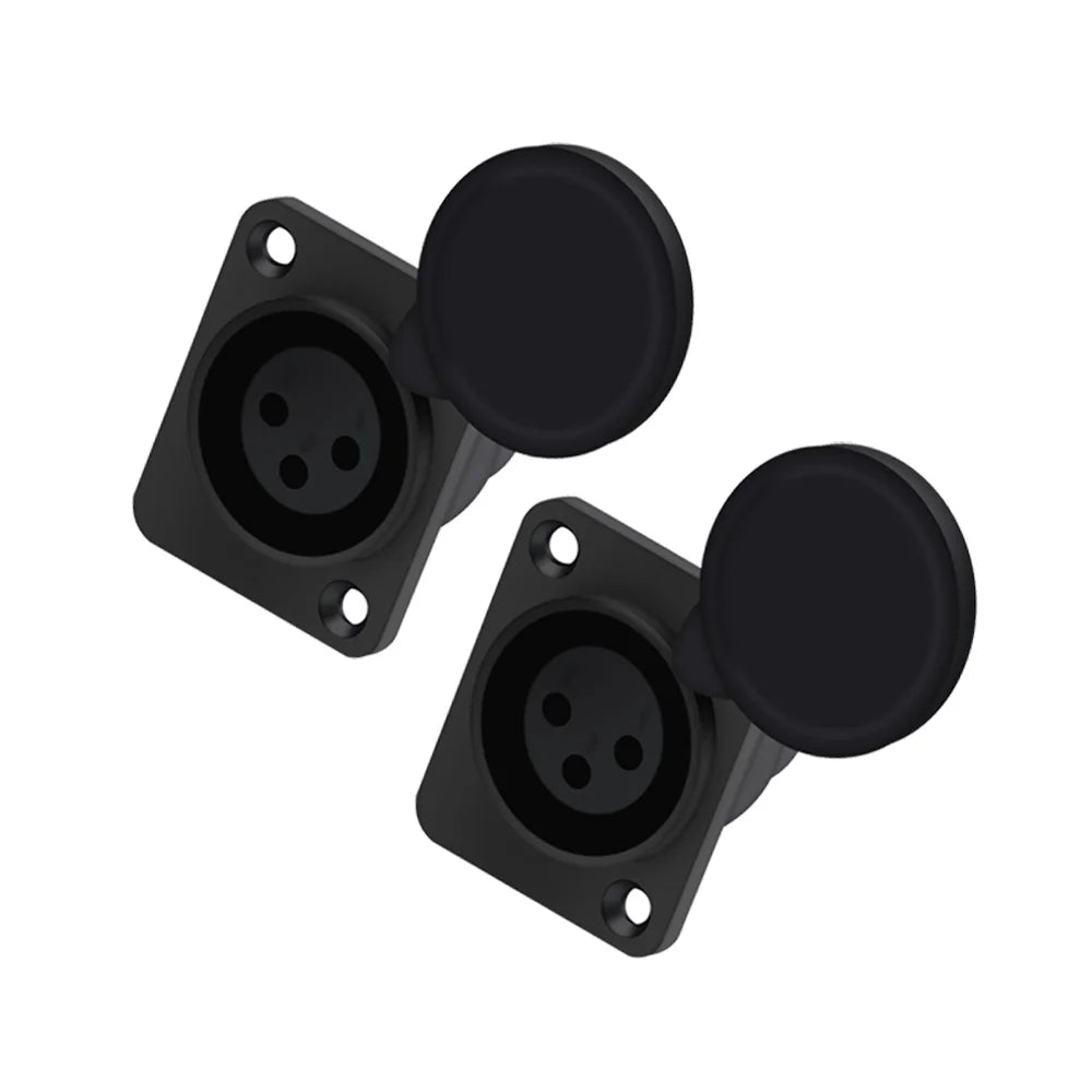 2PCS XLR wire connector, 3pins, male plug+female socket, wire connector+panel mount type, with protecting cover, for Audio/Video