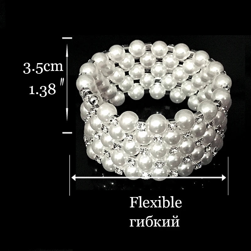 Ensemble Élégance Perles & Cristaux – Collier, bracelet et boucles d’oreilles couleur argent