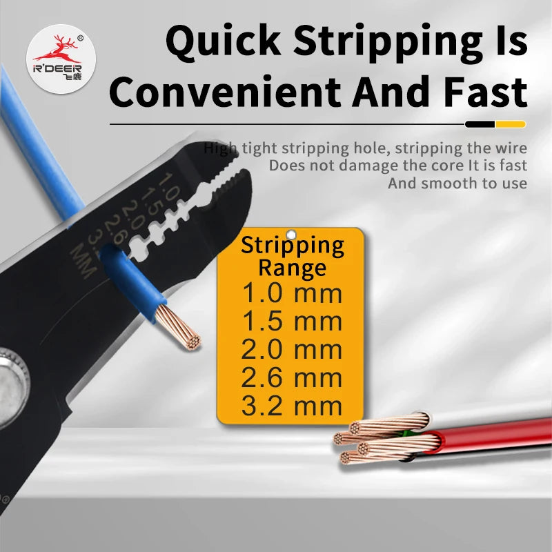 RDEER TOOLS Hot Selling DIY Grade Multi-Function Wire Stripper Customizable OEM Plier