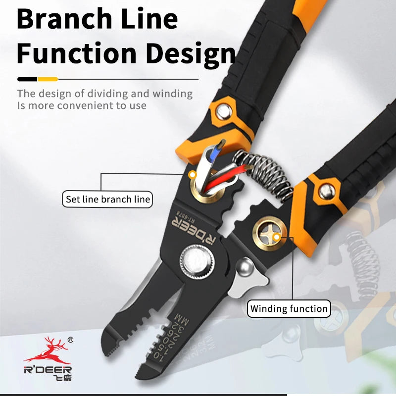 RDEER TOOLS Hot Selling DIY Grade Multi-Function Wire Stripper Customizable OEM Plier