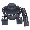 Parure Éclat Violet – Collier, bracelet, boucles d’oreilles et bague couleur or