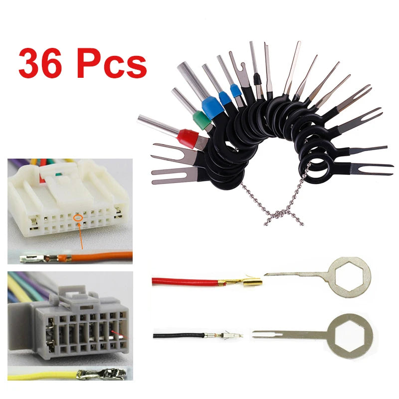 36/18/11/3 Pcs Car Plug Terminal Removal Tool Pin Needle Retractor Pick Electrical Wire Puller Hand Tools Kit