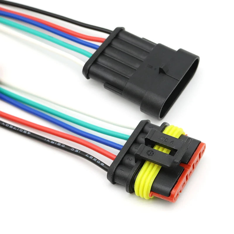 1Set Waterproof Electrical Auto Connector 1P-6P Way Male Female Plug with Wire Cable Harness for Car Motorcycle
