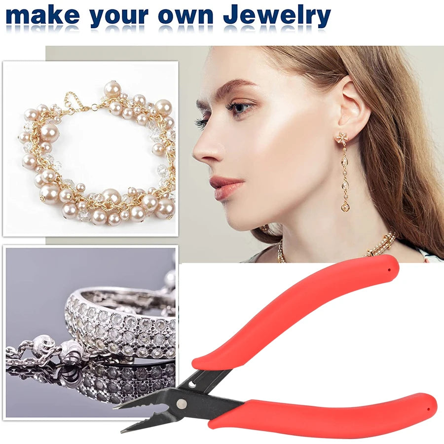 Jewelry Crimping Pliers For Making Tips Tool Tweezers Crimp Nose Pliers Jump Rings & Split Rings Double Rings Diy Accessories
