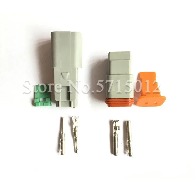 Deutsch DT 2 Pin 22-16AWG Waterproof Electrical Wire Connector Plug DT06-2S DT04-2P For Car
