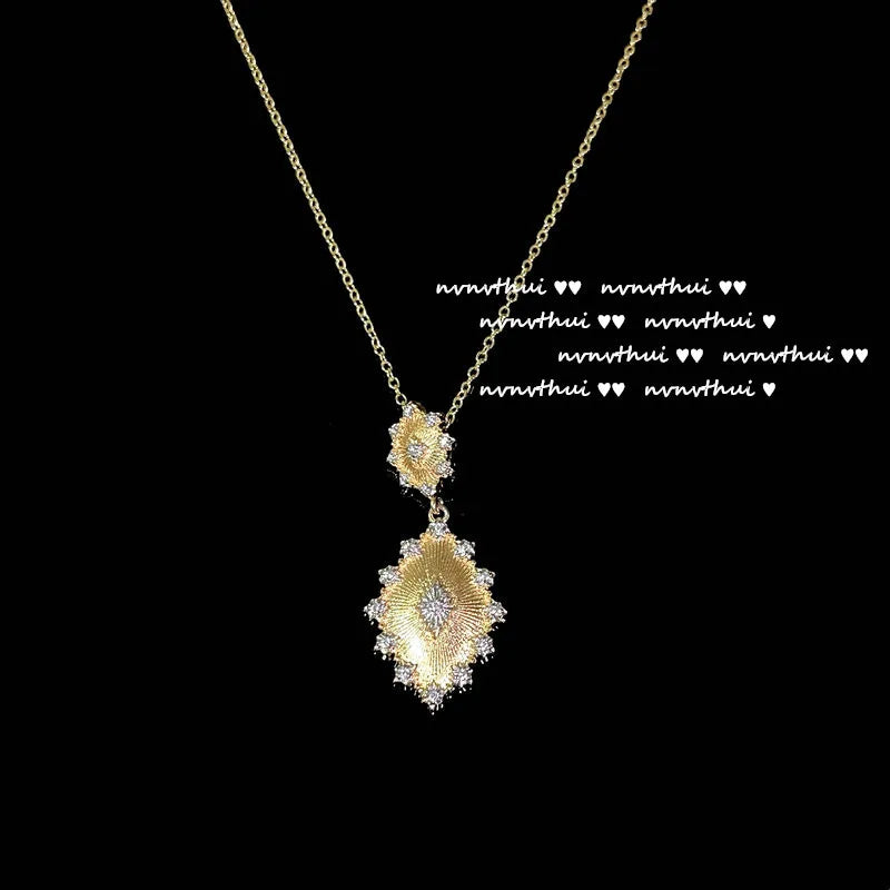 Parure vintage plaquée or 18 carats pour femme – Collier avec pendentif, boucles d’oreilles et bague pour mariage et banquet