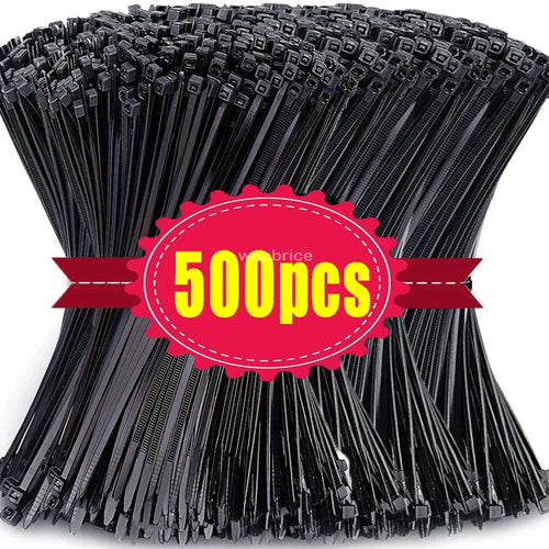 1-500pcs Plastic Straps Nylon Cable Ties Plastic Flanges Ties Cable Greenhouse Clamp Self-locking Fastening Wire Ties