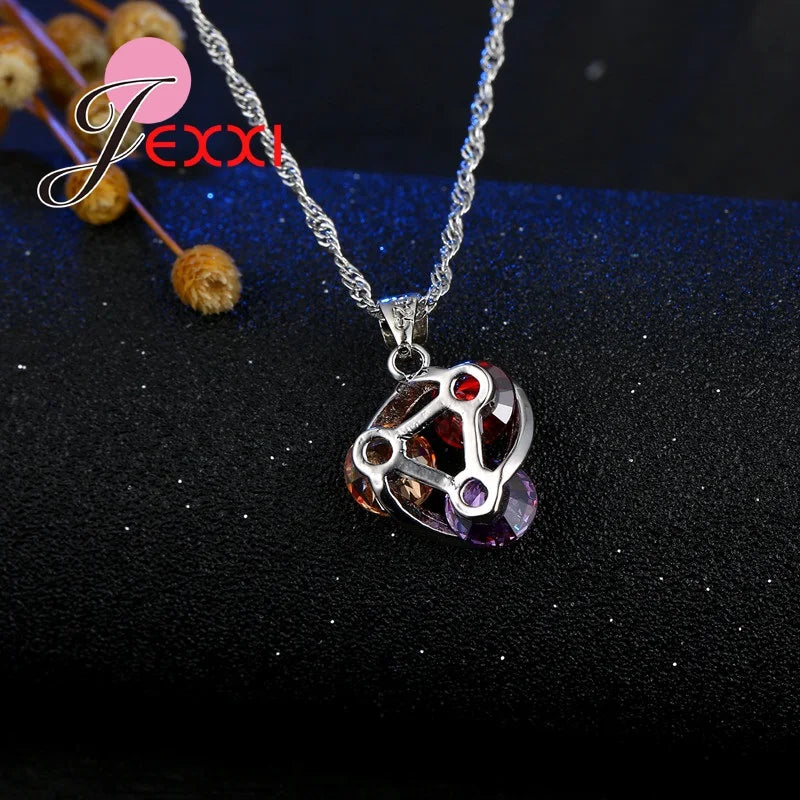 arure Éclat Multicolore – Collier avec pendentif et boucles d’oreilles en cristal