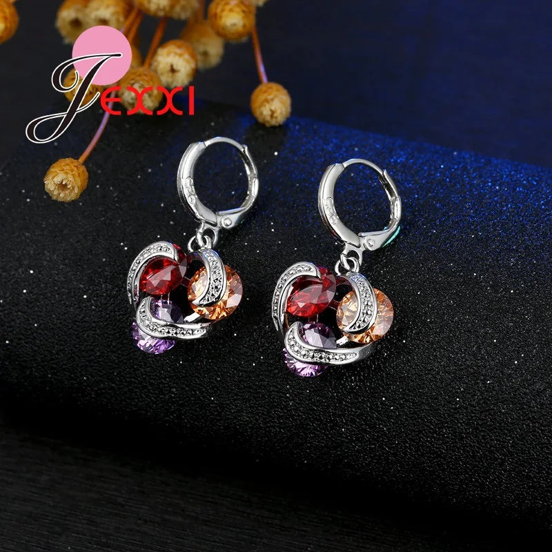 arure Éclat Multicolore – Collier avec pendentif et boucles d’oreilles en cristal