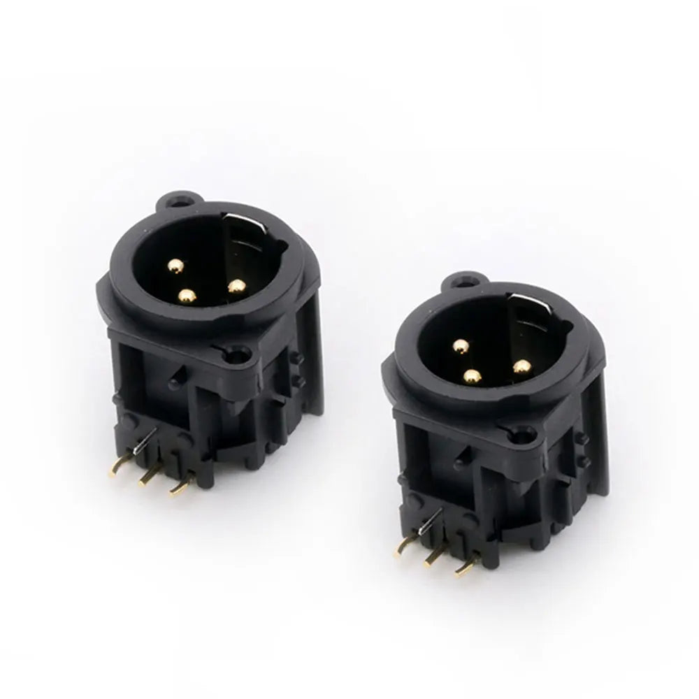 2PCS XLR wire connector, 3pins, male plug+female socket, wire connector+panel mount type, with protecting cover, for Audio/Video