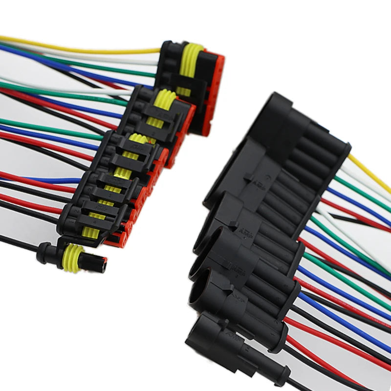 1Set Waterproof Electrical Auto Connector 1P-6P Way Male Female Plug with Wire Cable Harness for Car Motorcycle