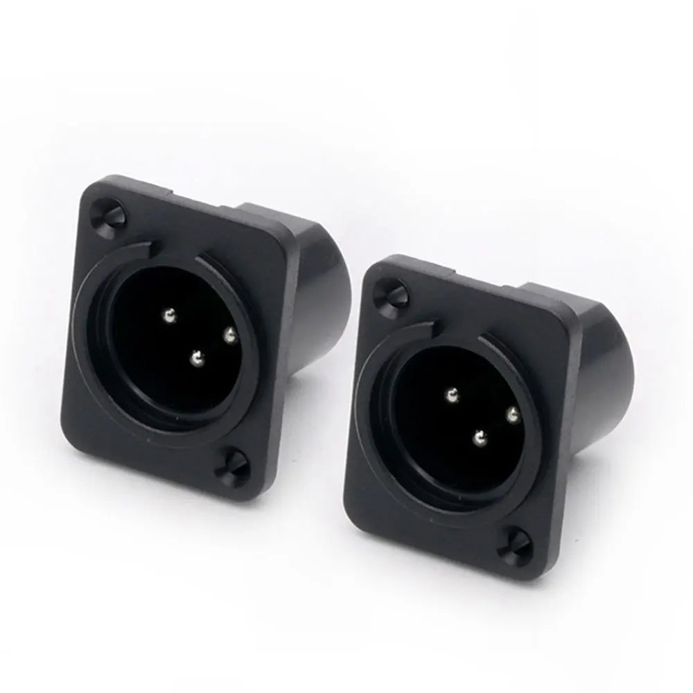 2PCS XLR wire connector, 3pins, male plug+female socket, wire connector+panel mount type, with protecting cover, for Audio/Video