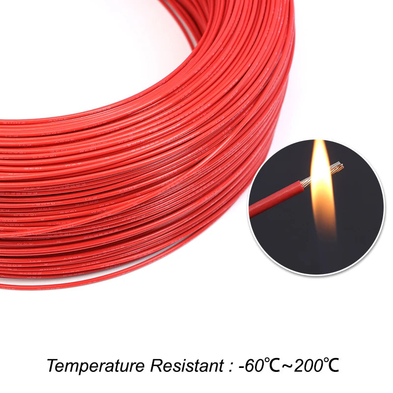 Black Red UL1332 PTFE Wire 30 28 26 24 22 20 18 16 14 13 12 11 10AWG High Temperature FEP Insulated OFC Tinned Copper Cable