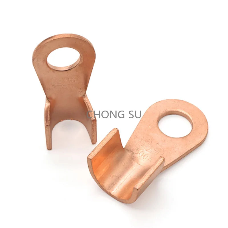 1-100pcs OT-3A 5A 10A 20A 30A 40A 50A 60A~1000A Wire Nose Red Copper Terminals Battery Cable Lug O-Type End Screw Hole M4~M18