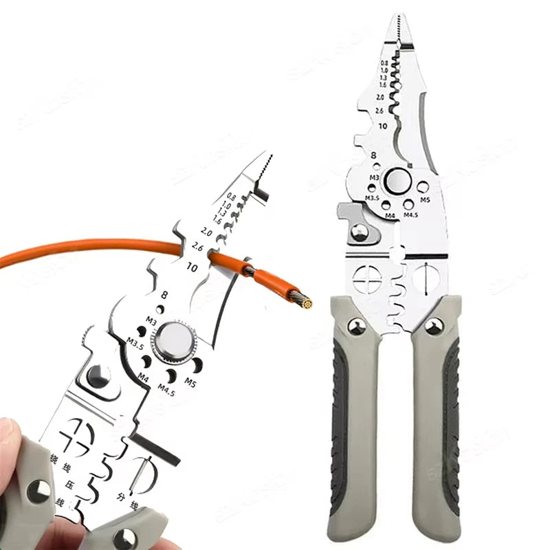 TINSOL Multifunctional Wire Stripper Crimper Cable Cutter Automatic Adjustable Crimping Pliers Terminal Hand Repair Tool