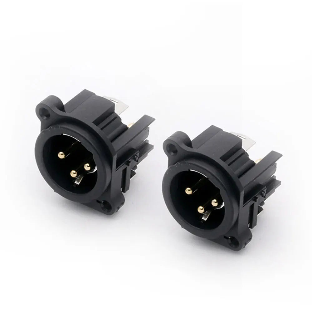 2PCS XLR wire connector, 3pins, male plug+female socket, wire connector+panel mount type, with protecting cover, for Audio/Video