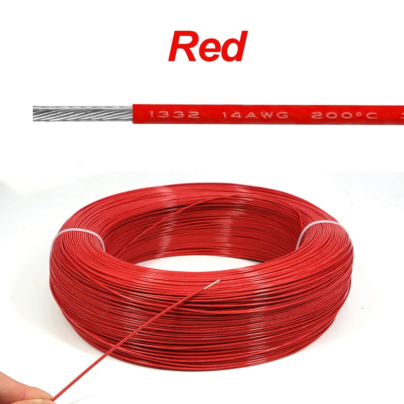 Black Red UL1332 PTFE Wire 30 28 26 24 22 20 18 16 14 13 12 11 10AWG High Temperature FEP Insulated OFC Tinned Copper Cable