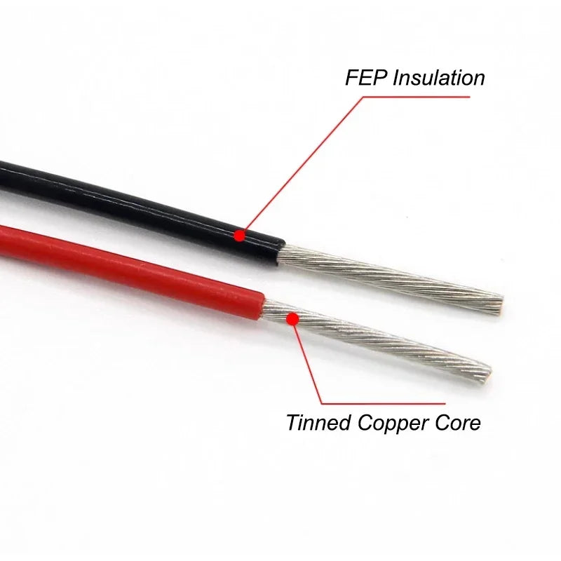 1~100M White UL1332 PTFE Wire 30 28 26 24 22 20 18 16 14 12 10AWG Electric FEP Insulation Tinned Copper Cable for 3D Printer