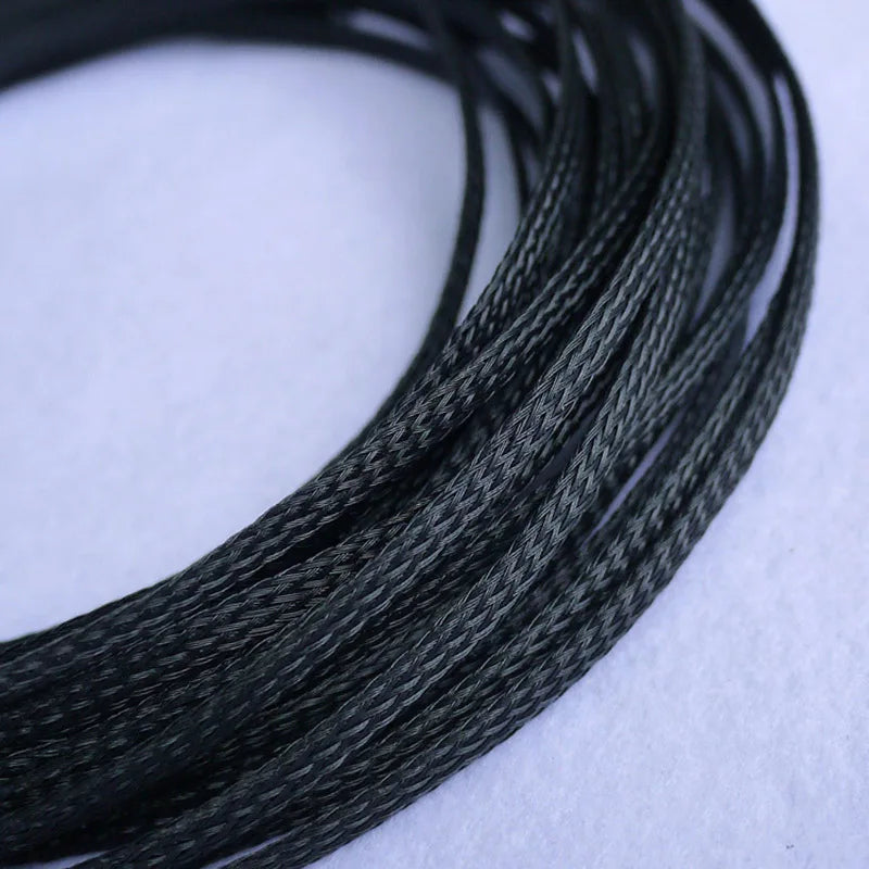 1M 1mm-100mm Black PET Expandable Braided Sleeving Flexible Wire Mesh Sleeve Black For TV Audio PC Cords Wire Cable Protecter