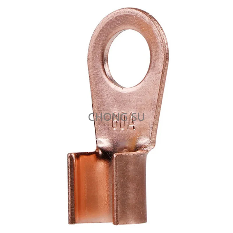 1-100pcs OT-3A 5A 10A 20A 30A 40A 50A 60A~1000A Wire Nose Red Copper Terminals Battery Cable Lug O-Type End Screw Hole M4~M18