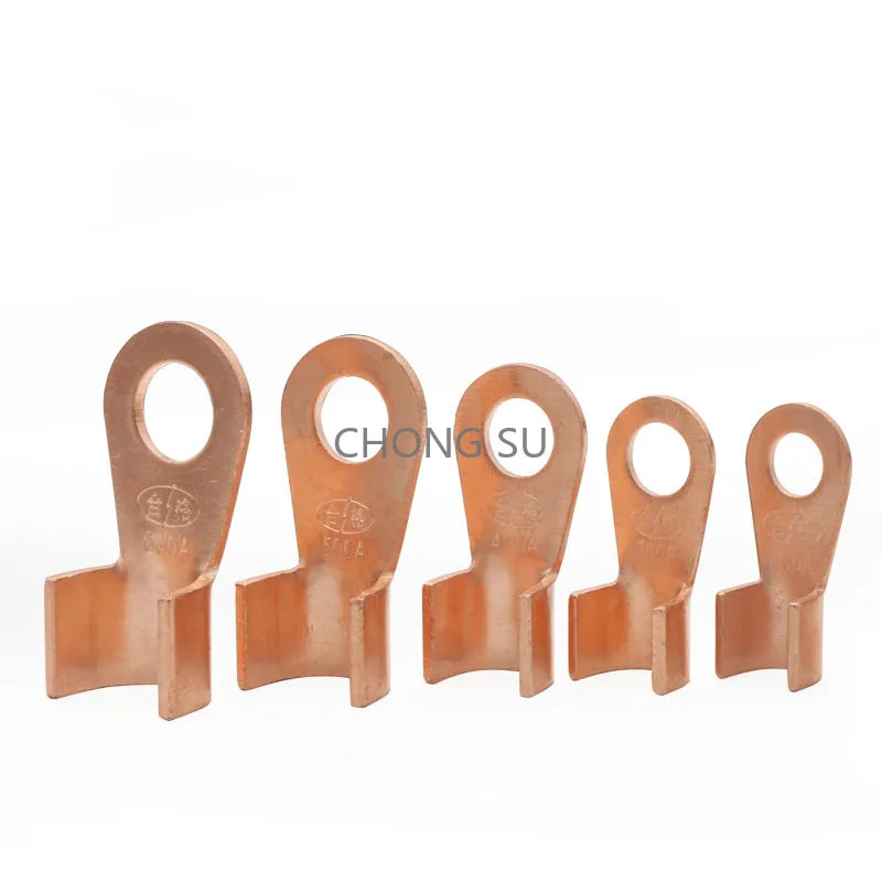 1-100pcs OT-3A 5A 10A 20A 30A 40A 50A 60A~1000A Wire Nose Red Copper Terminals Battery Cable Lug O-Type End Screw Hole M4~M18
