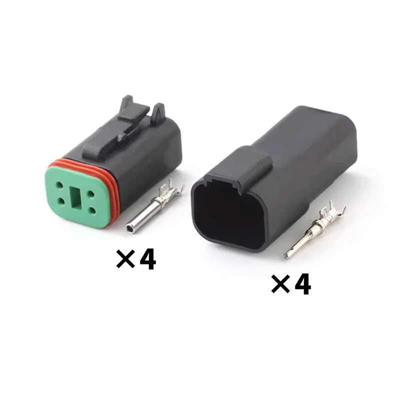 DT06-2S/DT04-2P Deutsch black connector Automotive waterproof wiring harness plug 12PB connector rubber shell with terminal