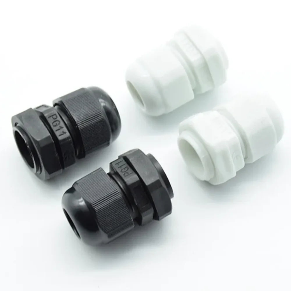 IP68 Waterproof Cable Gland Black Plastic Seal Joint Nylon M12/M16/M18/M20/M22/M25/M27/M30 White Waterproof Cable Connector