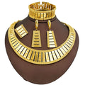 Dubai Jewelry Set Women Luxury Design High-end Gold Plated Necklace Bangle Earring Ring Daily Wear Accessory Ideal Gift