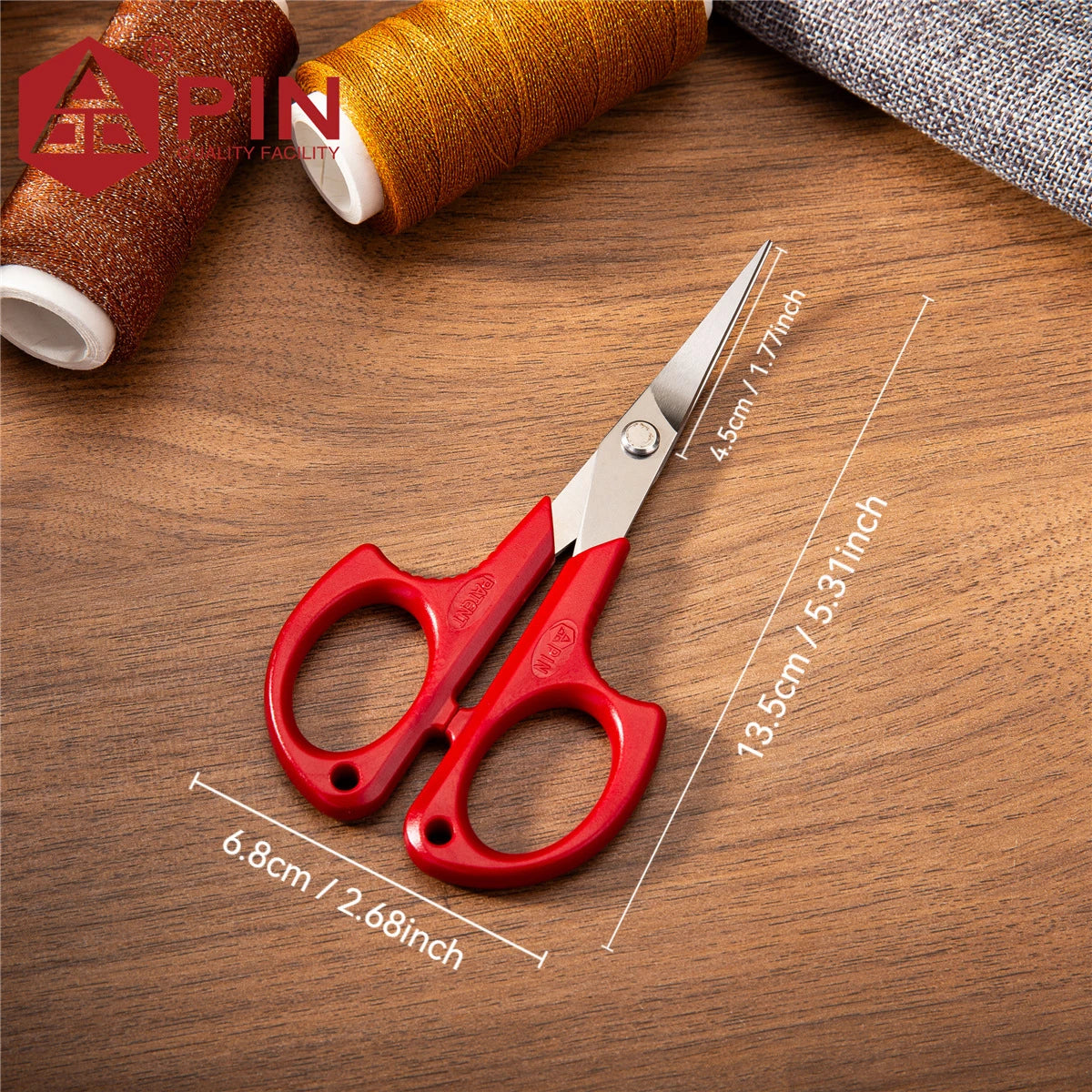PIN 1pc Precision Embroidery Scissors with Curved Tip - Stainless Steel Small Sewing Shears for Thread Trimming,DIY,Cross Stitch