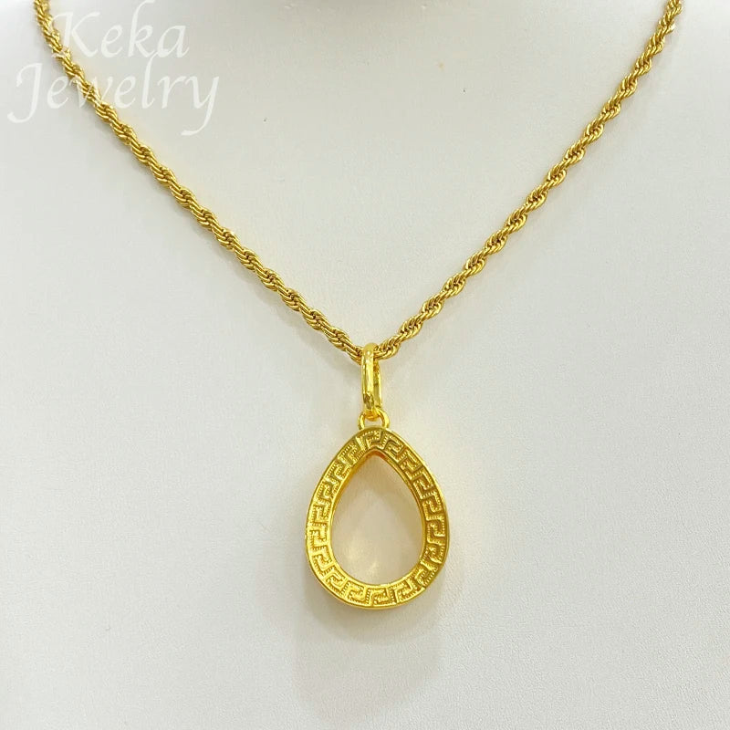 Dubai Golden Jewelry Sets for Women Luxury Italian Bridal Necklace Pendant Earrings Wedding Party Accessories Lady Gifts