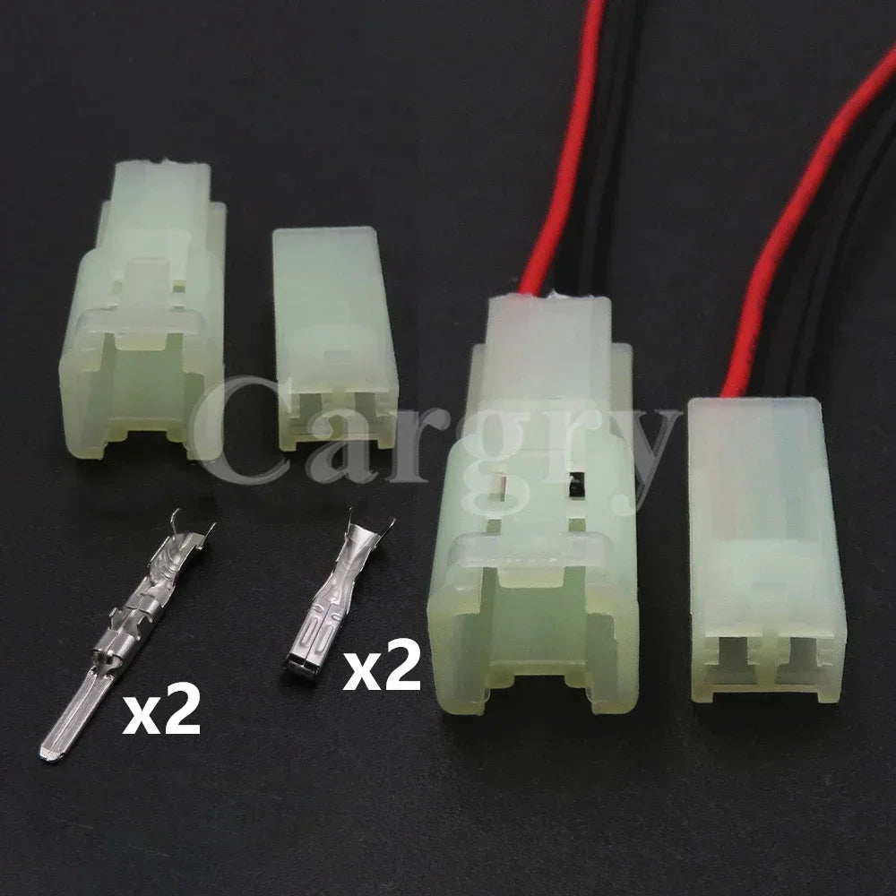 1 Set 2P Auto Wiring Terminal Adapter AC Assembly Car Electrical Connector Auto Male Female Docking Unsealed Socket
