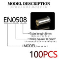 100PCS EN Series Non-Insulated Wire Connector Ferrules Electrical Cable Terminal Copper Bare Tinned Crimp Terminal 22-10 AWG