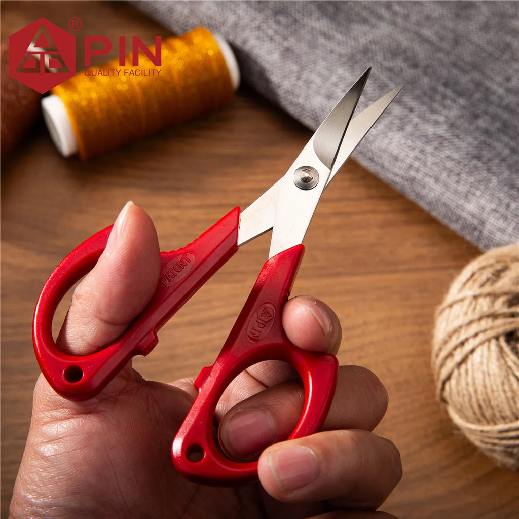 PIN 1pc Precision Embroidery Scissors with Curved Tip - Stainless Steel Small Sewing Shears for Thread Trimming,DIY,Cross Stitch