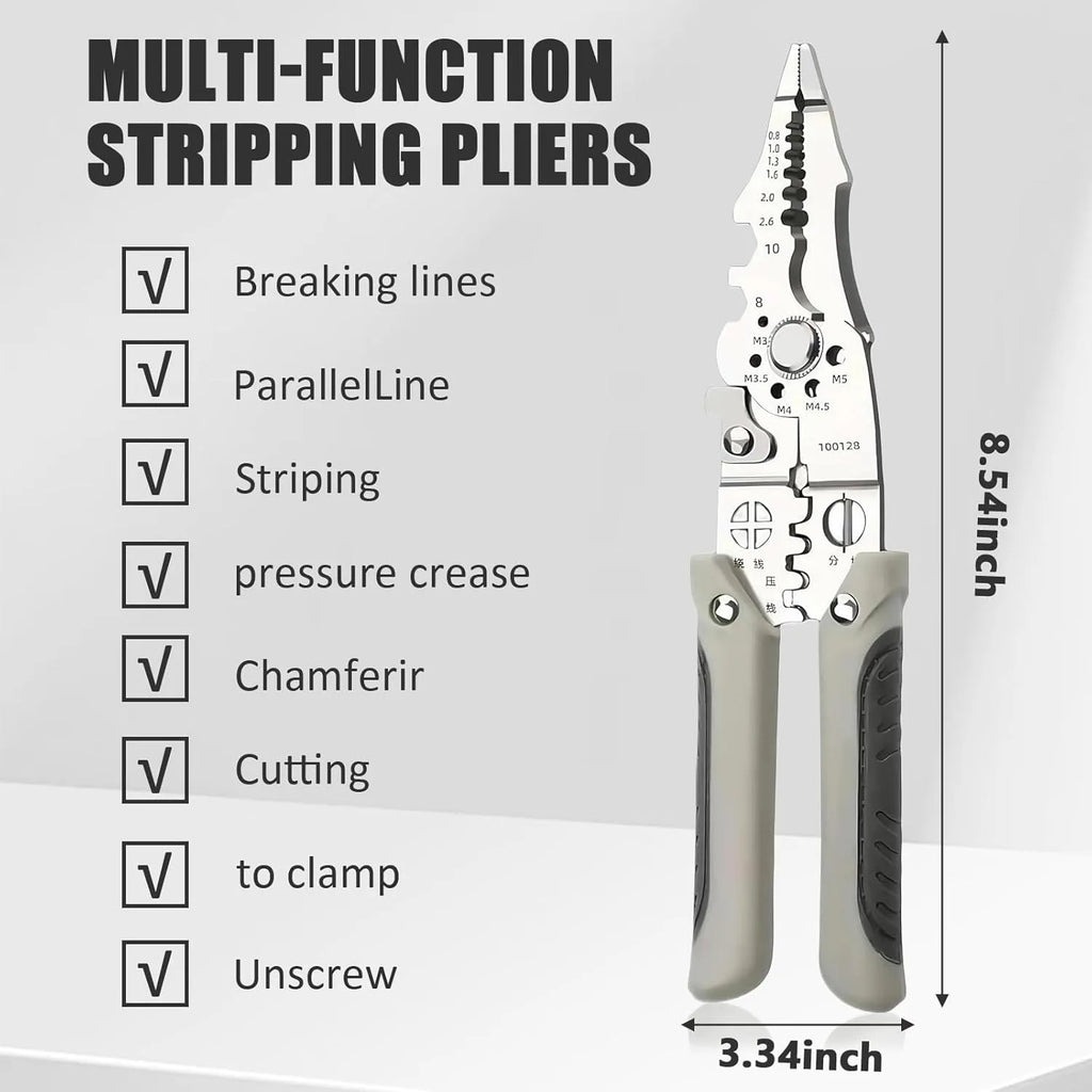 TINSOL Multifunctional Wire Stripper Crimper Cable Cutter Automatic Adjustable Crimping Pliers Terminal Hand Repair Tool