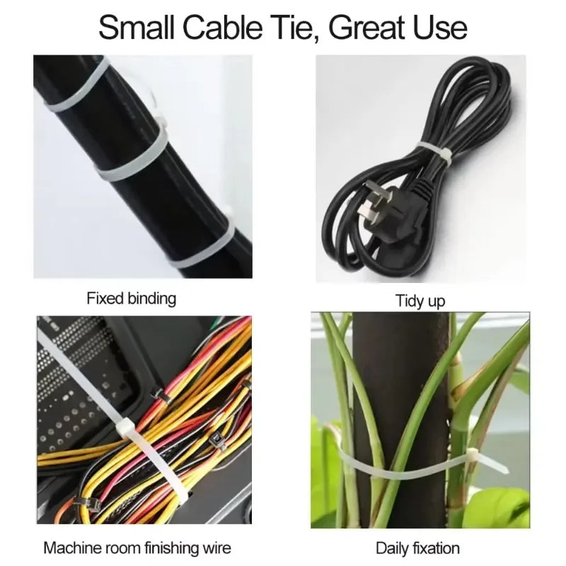 1-500pcs Plastic Straps Nylon Cable Ties Plastic Flanges Ties Cable Greenhouse Clamp Self-locking Fastening Wire Ties