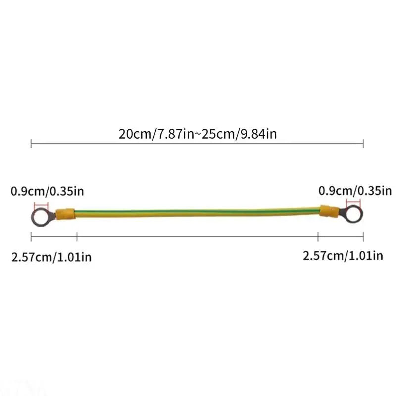 G7NA BVR Solar Photovoltaic Ground Wire With Terminals Earth Wire Hole 9mm Yellow-Green Flexible Copper Earth Cable