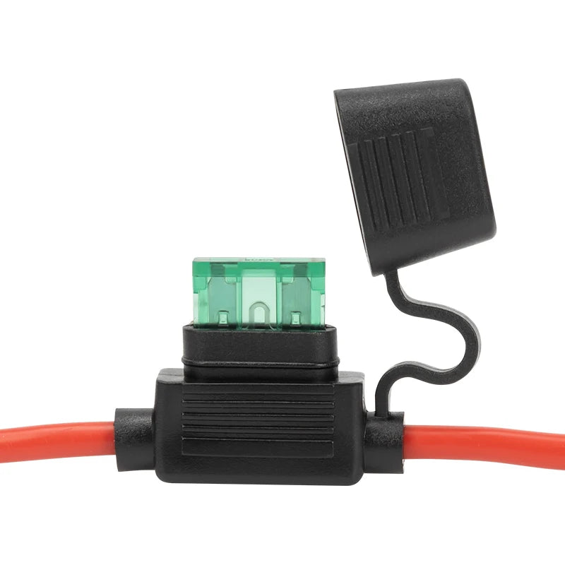 Waterproof 32V Automobile Fuse Box, Automobile Refitted Fuse Socket Holder, with Large, Medium and Small Wires for Fuse