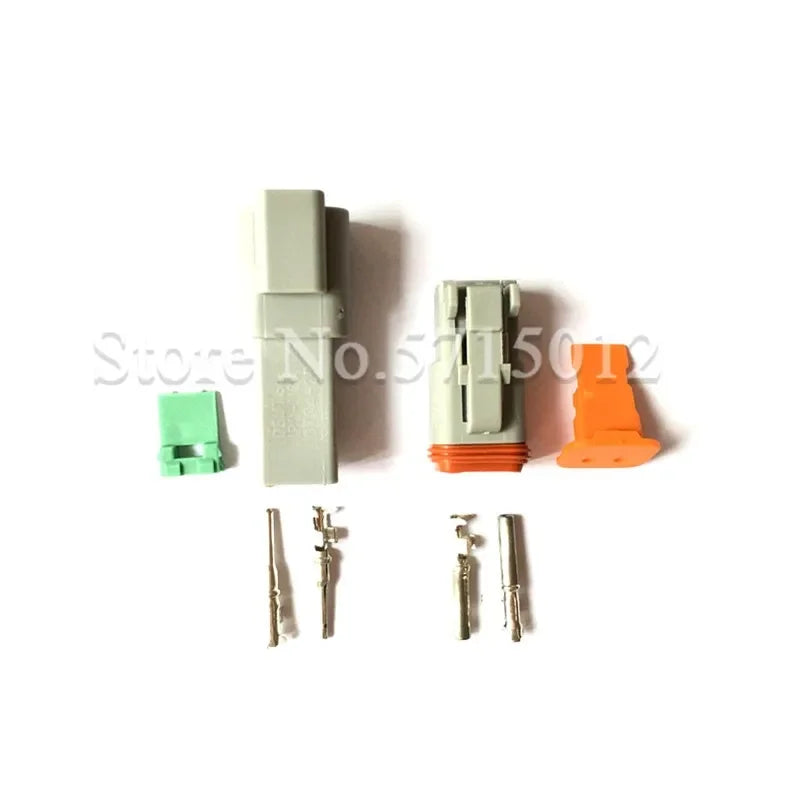 Deutsch DT 2 Pin 22-16AWG Waterproof Electrical Wire Connector Plug DT06-2S DT04-2P For Car