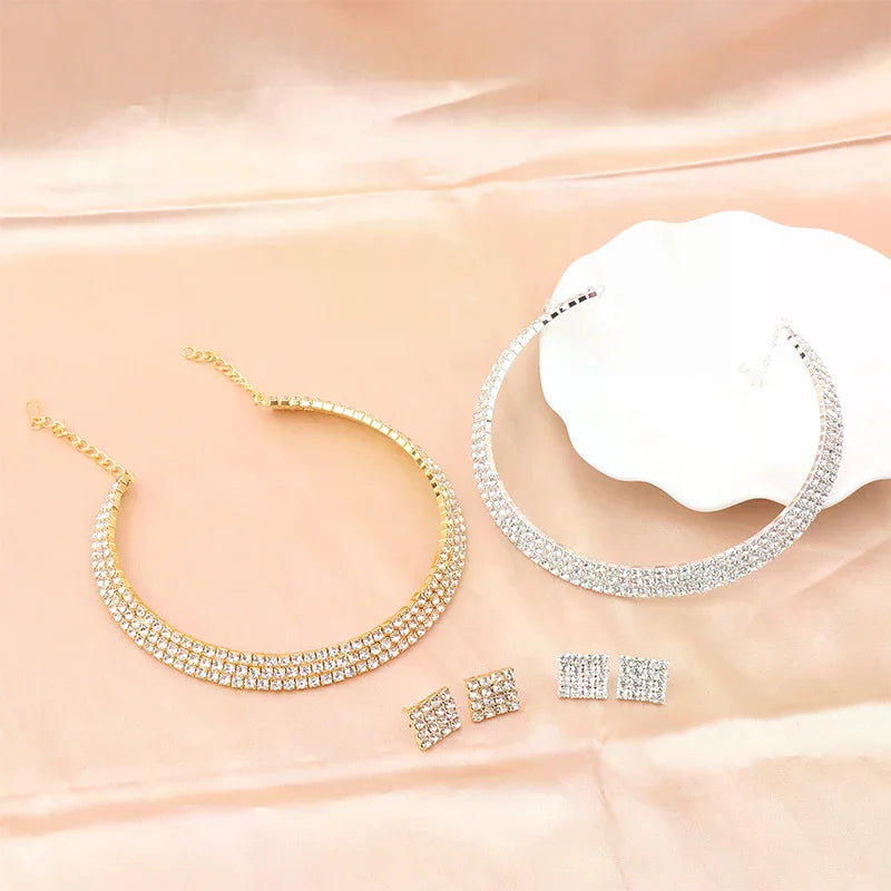 Parure Éclat de Mariée – Collier, bracelet, bague et boucles d’oreilles
