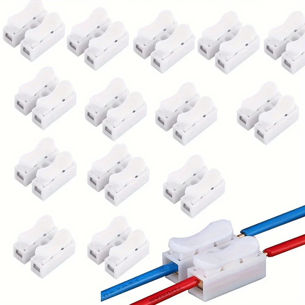10Pcs 10A 220V Quick Wire Connectors, Push-Type Electrical Cable Connectors w/ Lugs, Screwless Easy Install, Durable Steel